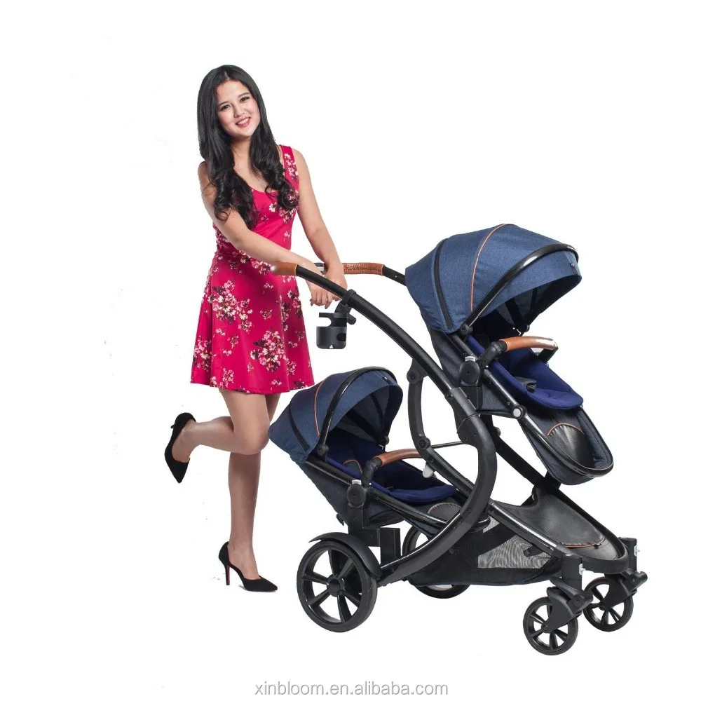 2021 Zhe jiang XinYue อลูมิเนียมรายการเดินทางสายรัด 5 จุด en1888 Baby Tandem Twins Prams XS-TS59