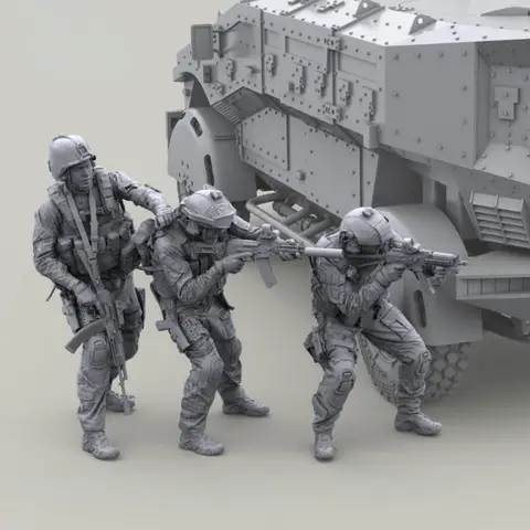 1:35 स्केल रेज़िन फ़िगर मॉडल किट आधुनिक सैन्य सैनिक लघु 3-व्यक्ति डायोरमा फ़िगरिन अनअसेम्बल अनपेंट मुफ़्त शिपिंग 10 best sales राल बस्ट मॉडल - №8