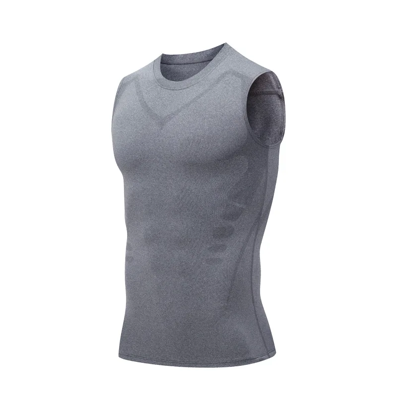 1 Piece High Elastic Sports Tight Tank Top Clothes Men Quick Dry T-shirt Fitness Basketball Running Training Bottoming