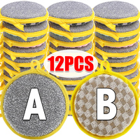 1/12pcs Double Side Dishwashing Sponges Pan Pot Dish Wash Sponge Brush Scouring Pad Reusable Kitchen Household Cleaning Tools