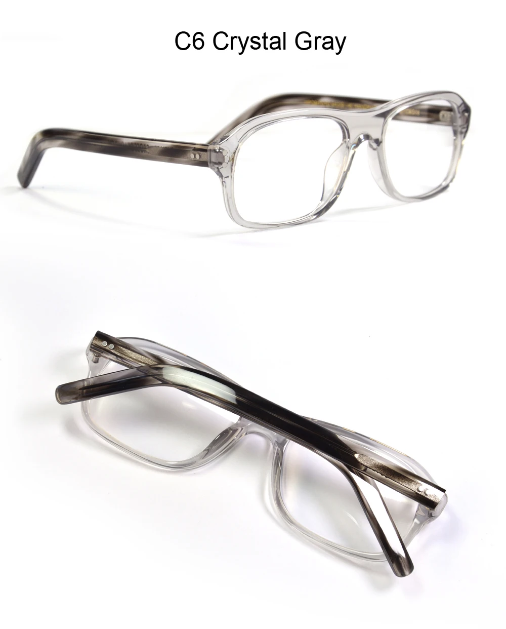 Kingsman Brillengestell mit Etui, Retro, handgefertigt, Acetat, rechteckige Brillen für Herren, Kingsman Agent Eggsy-Brille – Detail 17
