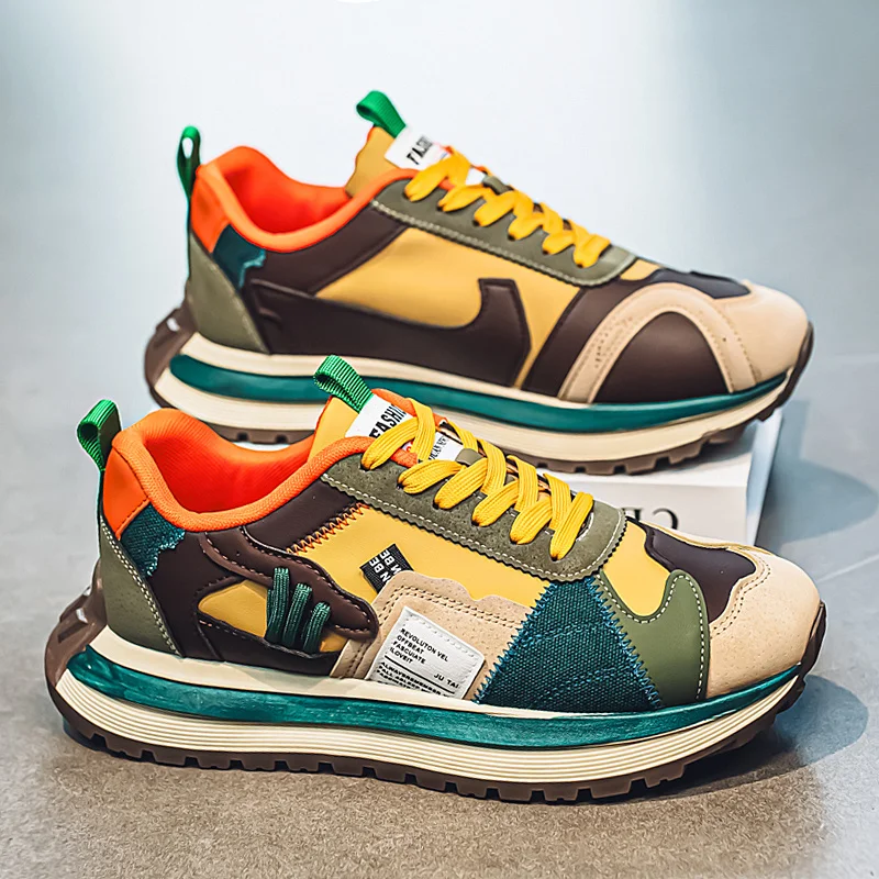 

Модные мужские кроссовки в стиле ретро, дышащие мягкие мужские кроссовки на платформе, уличная обувь для бега, мужские повседневные кроссовки zapatillas hombre