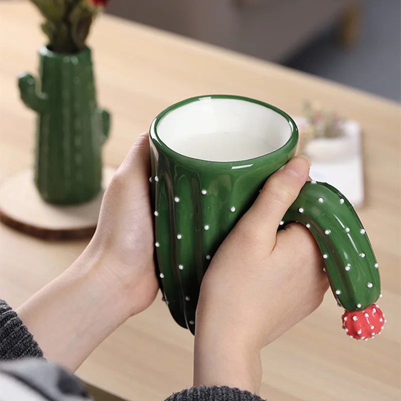 Halloween Ceramic Cups Cute Cartoon Cactus Cups Home Office Coffee Latte Milk Cups Drinks Halloween Best Friend's Gift Mugs