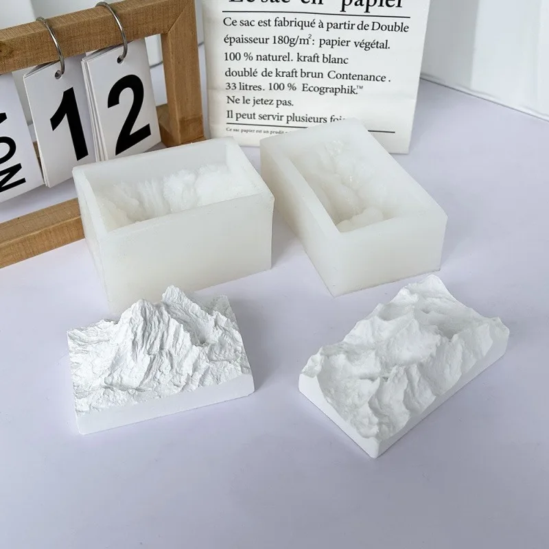 NEW 3D Silicone Mold DIY Snow Mountain Shape Aromatherapy Cement Plaster Crafts Concrete Gypsum Ornament Home Decoration Molds