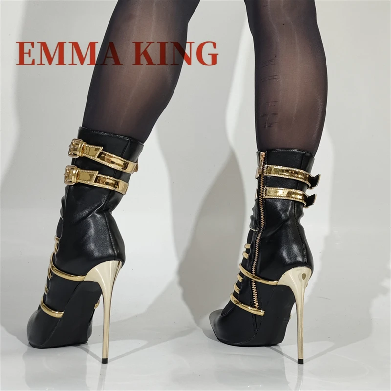 اللون منعت مضخات مثير ضئيلة عالية الكعب امرأة مشبك الصنادل مثير الفاخرة النساء الكاحل حزام أحذية أنيقة 11.5 سنتيمتر