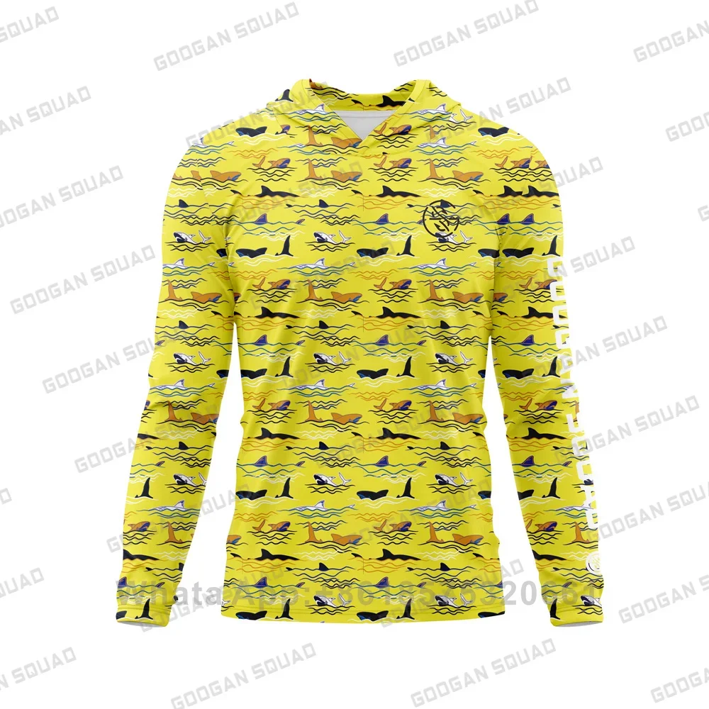 

GOOGAN SQUAD Fishing Shirts Upf 50 Long Sleeve Performance Hooded Quick Dry Tops UV Protection Fishing Clothes Camisa Pesca