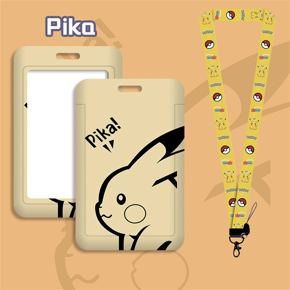 Kawaii Pokemon Pikachu Lanyard Card Holders Squirtle ID Credit Card Bus Card Student ID Card Plastic Case Ornaments Gifts view 6