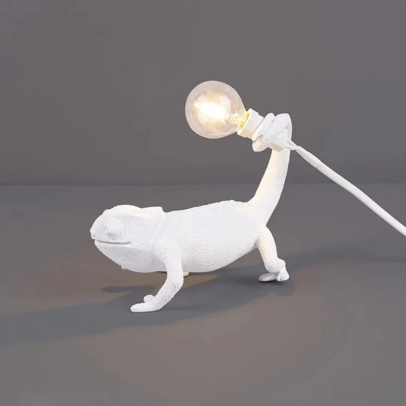 Veilleuse en résine de lézard nordique, salon et chambre à coucher, lampe de table caméléon animal moderne, mur LED, décoration d'intérieur, Shoarie