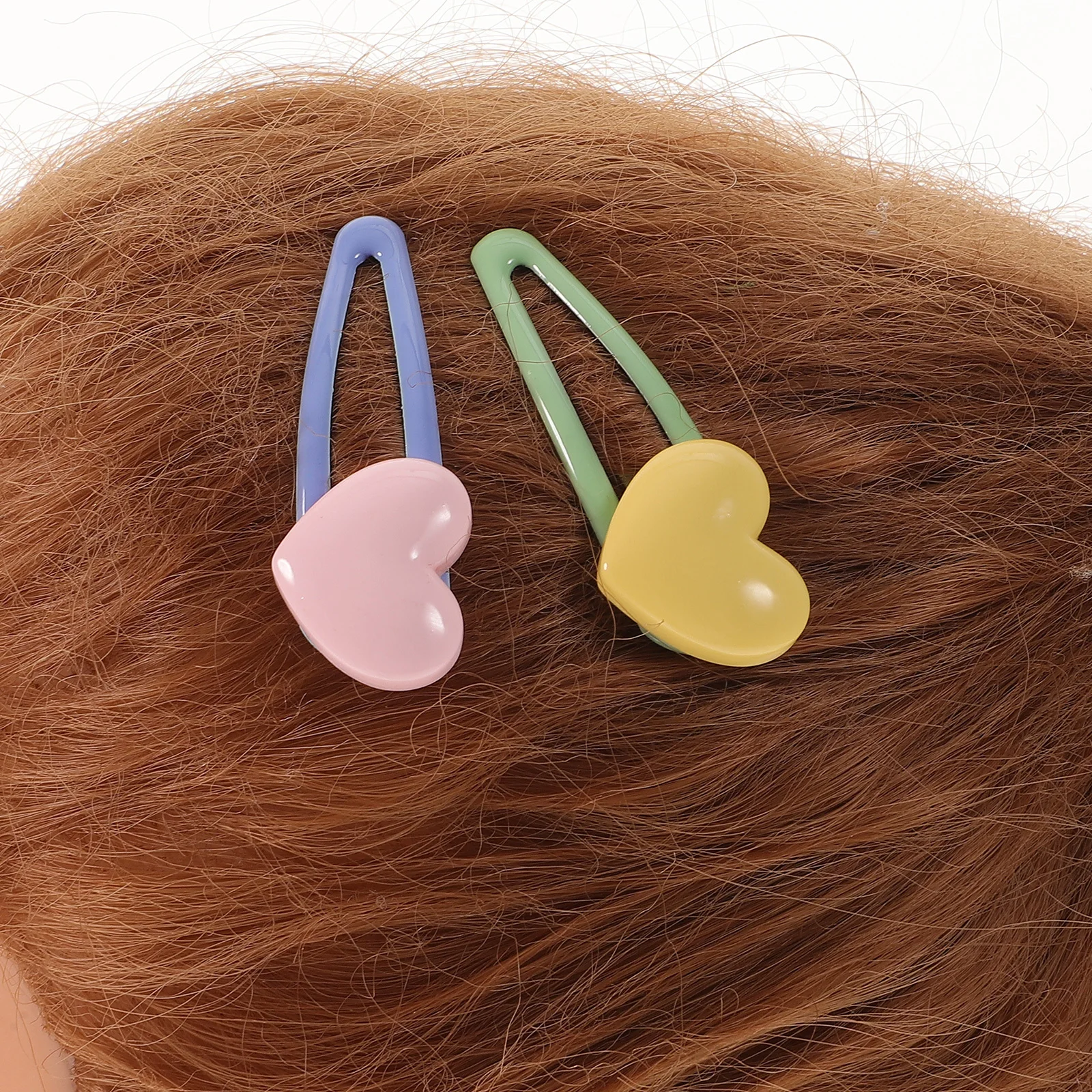 10 قطعة مقاطع القلب الملونة الراتنج دبابيس الشعر للفتيات المفاجئة كليب دائم حفل زفاف مشابك الشعر النساء إكسسوارات الشعر