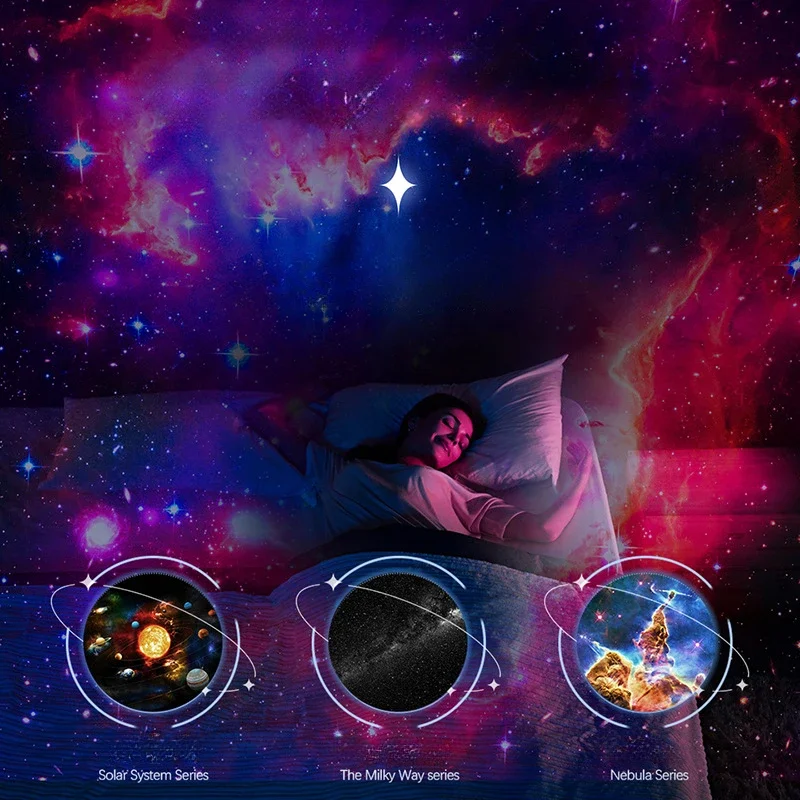 Night Galaxy Projector Starry Sky Projector 360° Rotate Home Planetarium Lamp Bedroom Valentine's Day Gift Wedding Decoration