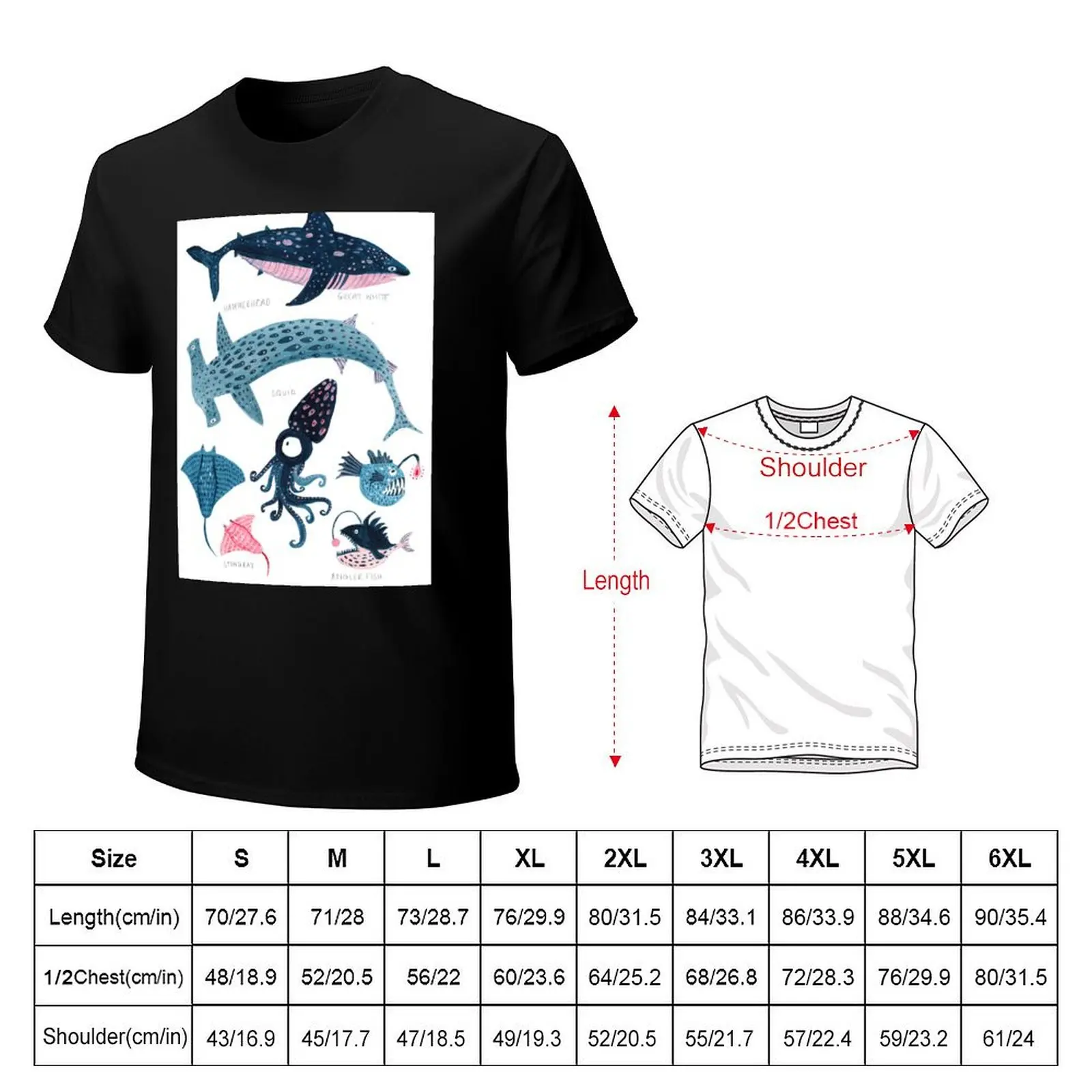 Sea Creatures T-Shirt Active Wear Sports T-Shirt for Men