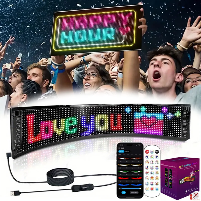 Programmable Scrolling LED Wall Lamp, LED Dynamic Blinking Effect Light, USB Powered. Cool Decorative Wall Light for Rooms