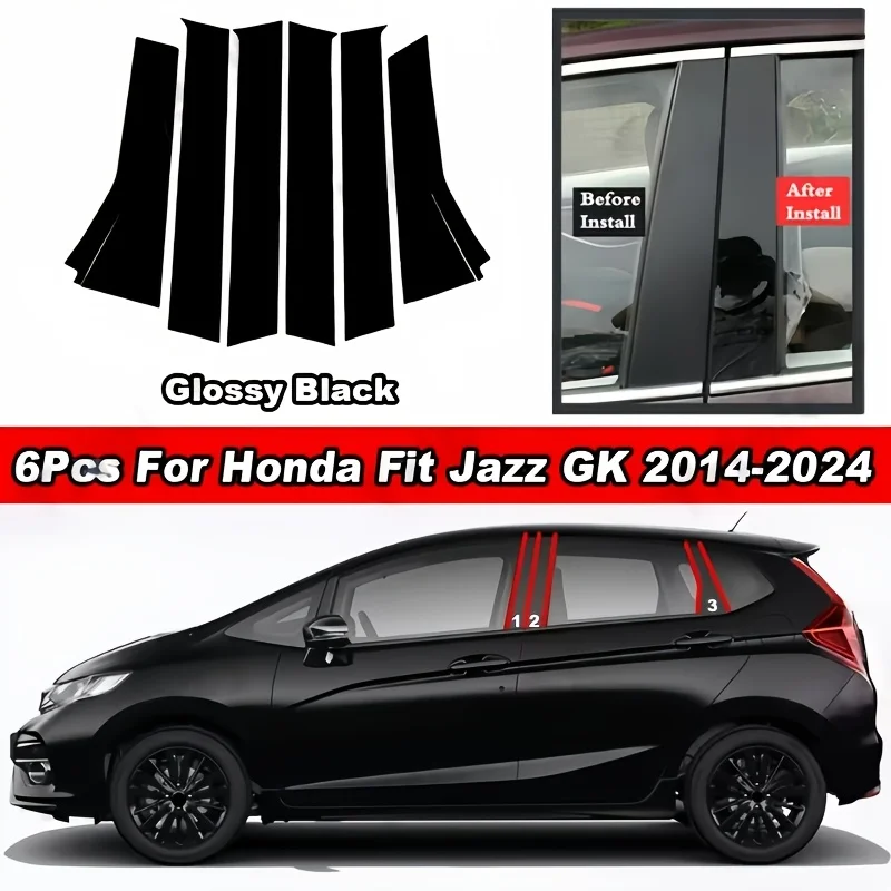 

Декоративные наклейки на оконные стойки и зеркала для Honda Fit 2014-2020, наклейки на дверные и оконные колонны (BC-стойки), автомобильные аксессуары
