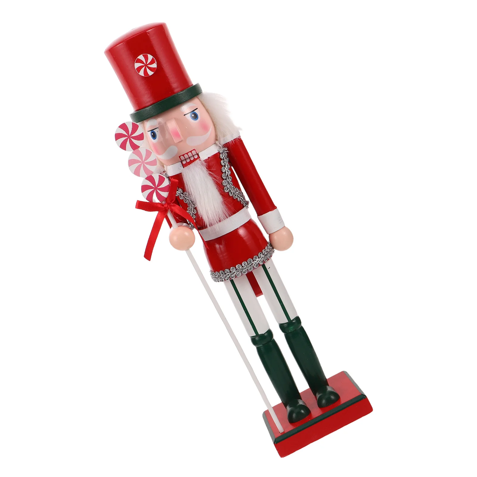 

1pcs 15 Inch Wood Nutcracker Statue Handmade Red Christmas Soldier 38Cm Desktop Decoration For Holiday Party Home Decor -