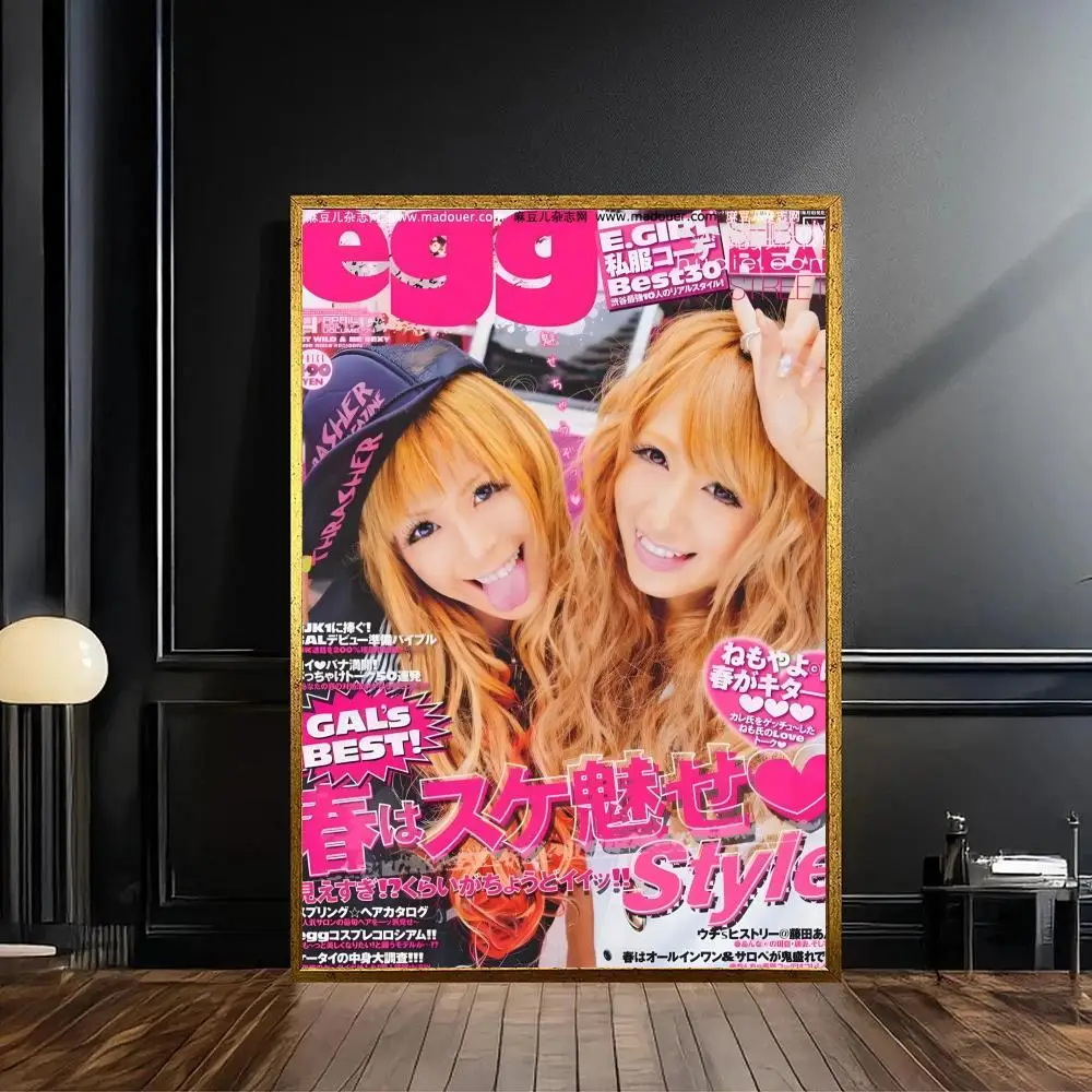 Kunstwerk, Gyaru-Magazin-Illustrationsposter, selbstklebender, wasserfester Papieraufkleber, Wanddekoration für Kaffeehaus, Bar, Zimmer – Detail 7
