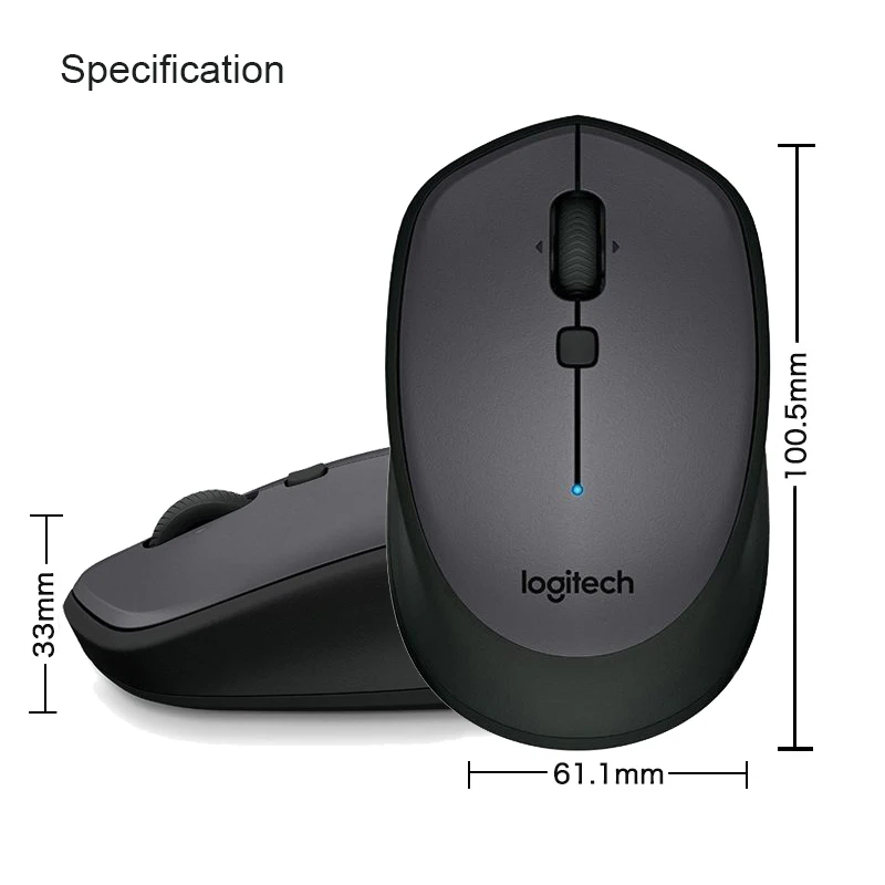 Imagem -02 - Logitech Original M336 M337 sem Fio Bluetooth Mouse1000 Dpi para Windows 10 Mac os x 10.8 Chrome os Android 3.2