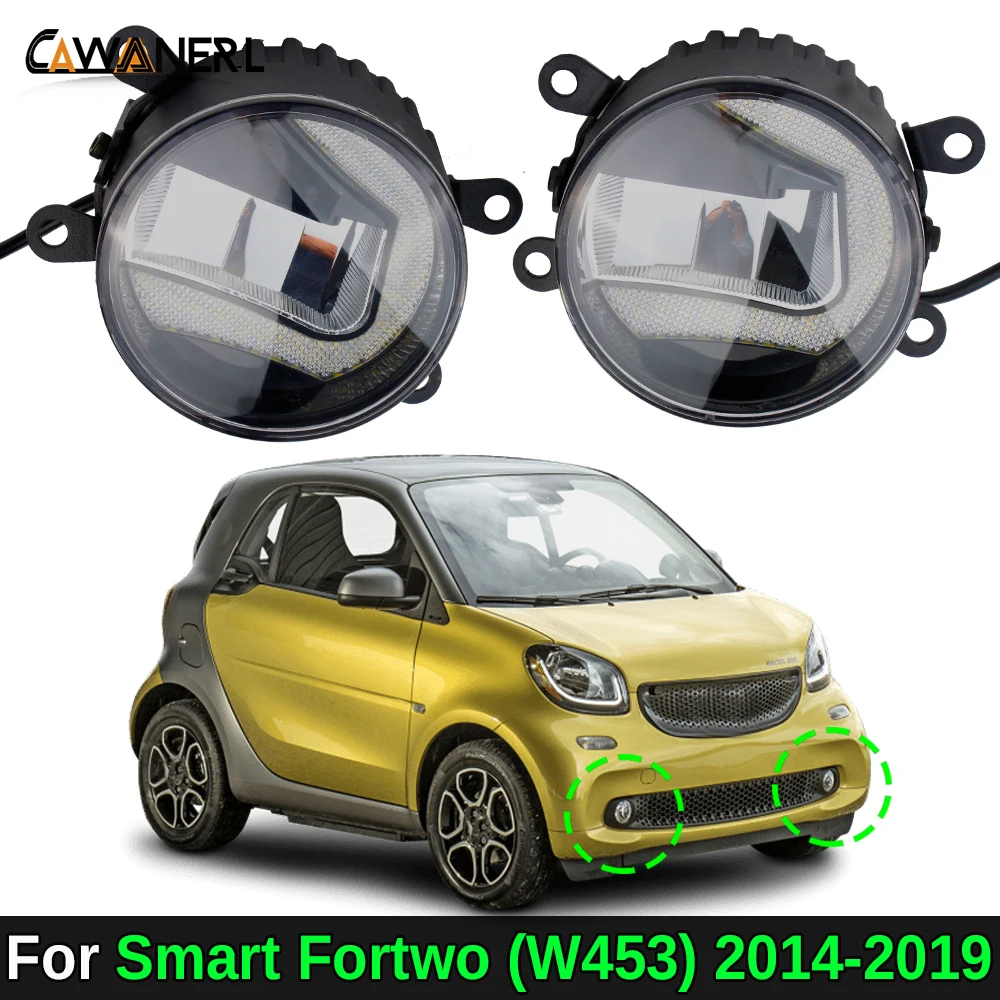 Aluminiowe samochodowe światło przeciwmgielne LED o mocy 30 W z lampami do jazdy dziennej DRL 2 sztuki do Smart Fortwo (W453) 2014 2015 2016 2017