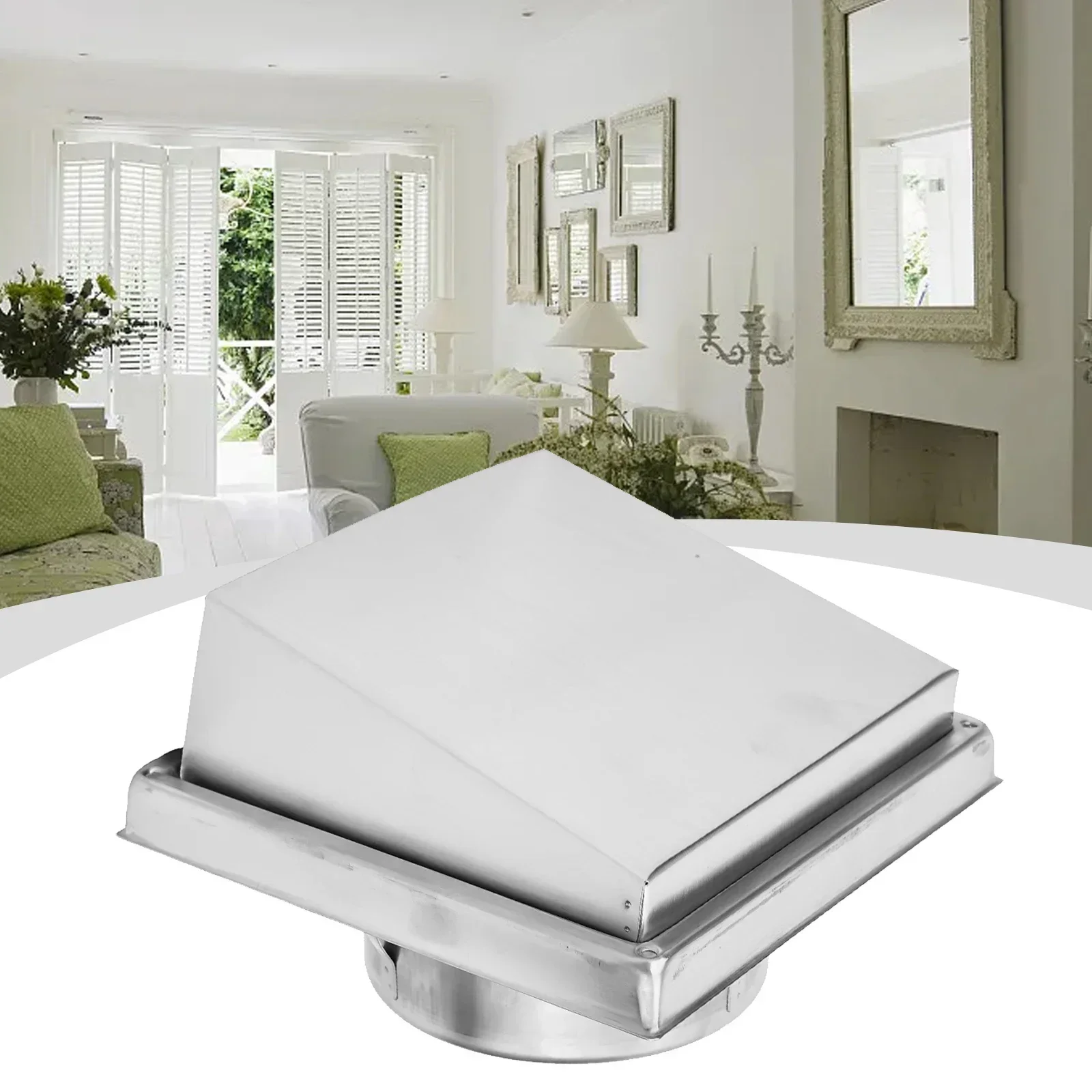 

Stainless Steel Air Outlet External Wall Rain Hat Metal Cover Silver Wall Air Vent Outlet Wall Ceiling Air Vent