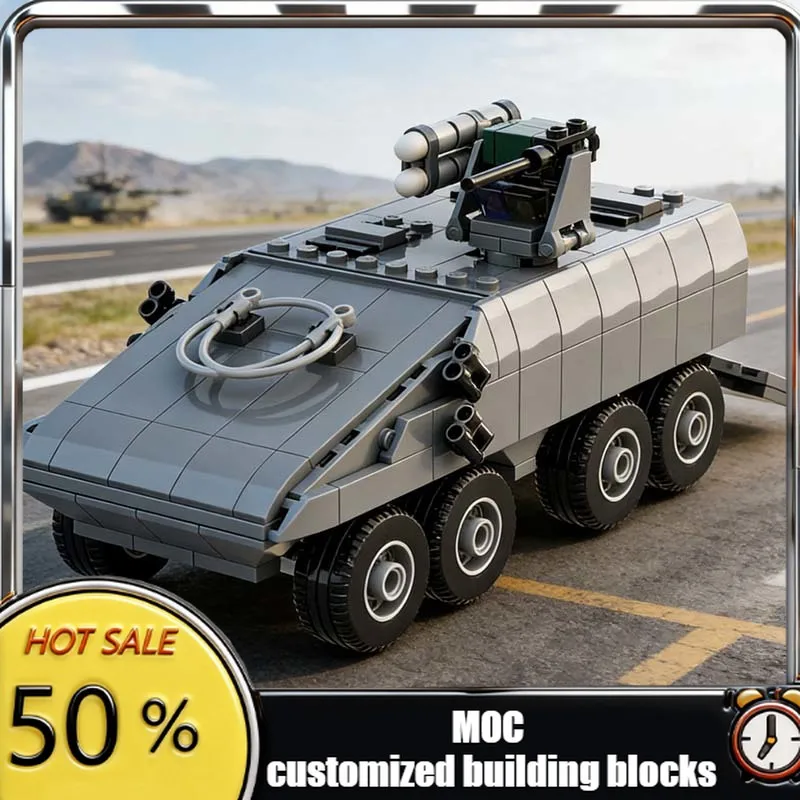 

568 PCS Armored Vehicle Bricks Military Boxer APC MOC Customize Modular Building Block Kids Model Brick DIY Festival Toy Gift