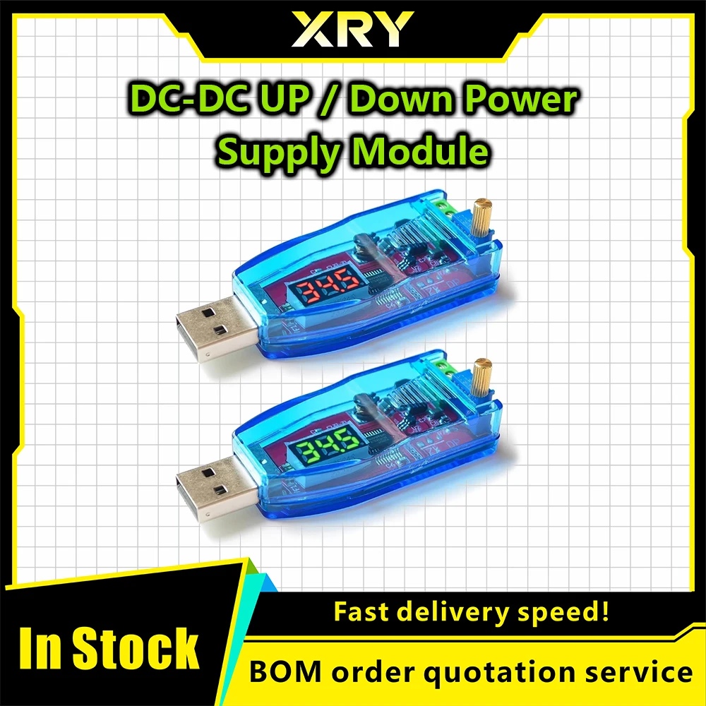 XRY DC-DC 5V to 3.3V 9V 12V 24V USB Step UP / Down Power Supply Module Adjustable Boost Buck Converter Out DC 1.0V-24V With Case