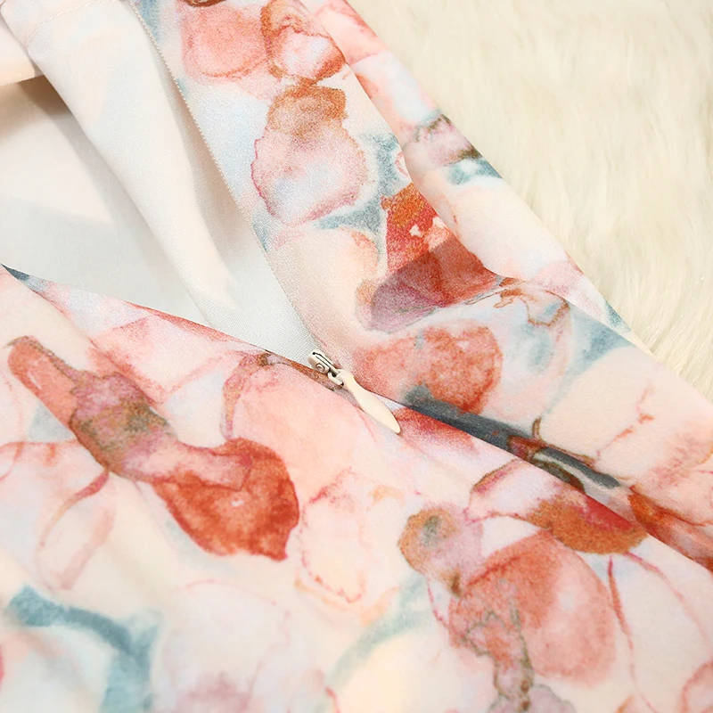 Seoulish-faldas florales de gasa para mujer, faldas de línea a de longitud media con estampado de pintura al óleo, cintura elástica, novedad de verano, 2024