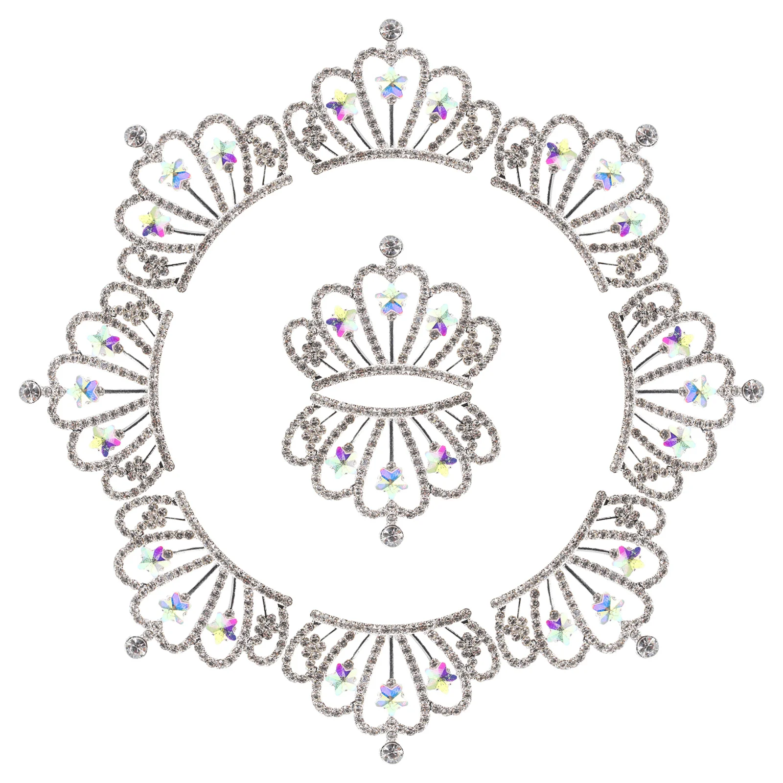 

10 шт., мини-прикрашения в виде короны со стразами, подвески с плоской задней частью и кристаллами для DIY ювелирных изделий, аксессуары для волос, подвески в форме короны