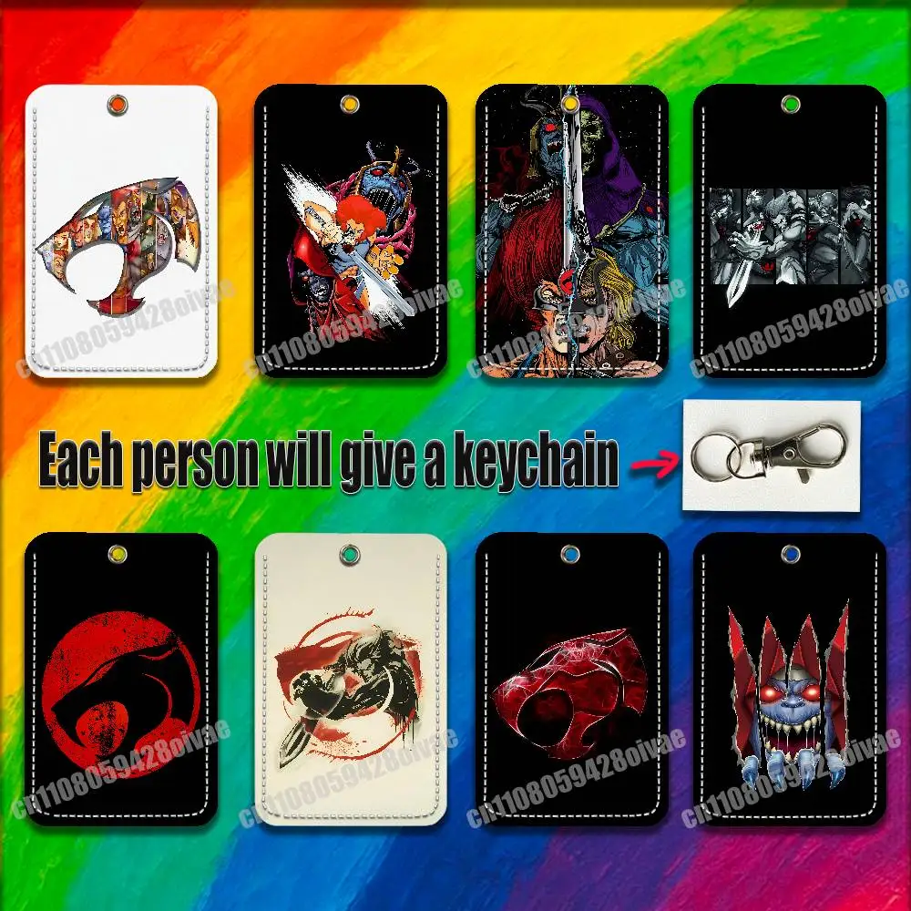 

Cartoon T-ThunderCats For ID Clips Credit Bank Bag Bus Meal Card Holder Cover Pocket Decoration Keychain