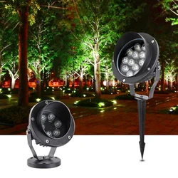 Hight Power LED Garden Lighting 3W 6W 10W 12W 18W Outdoor Lawn Lamp Waterproof IP65 Yard Path Spotlights AC85-265V DC12V