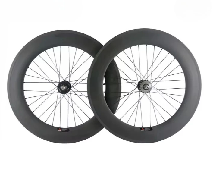 

700C Single Speed Carbon Bicycle Front and Rear Wheelset Depth 60 / 88mm Tubeless Clincher Track / Fixed Gear Street Bike Wheels