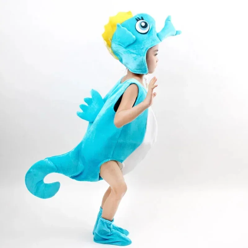 Child Kid Starfish Hippocampus SeaHorse Costume Halloween Party Cosplay Marine Animal Costume Clothes For Boy or Girl R