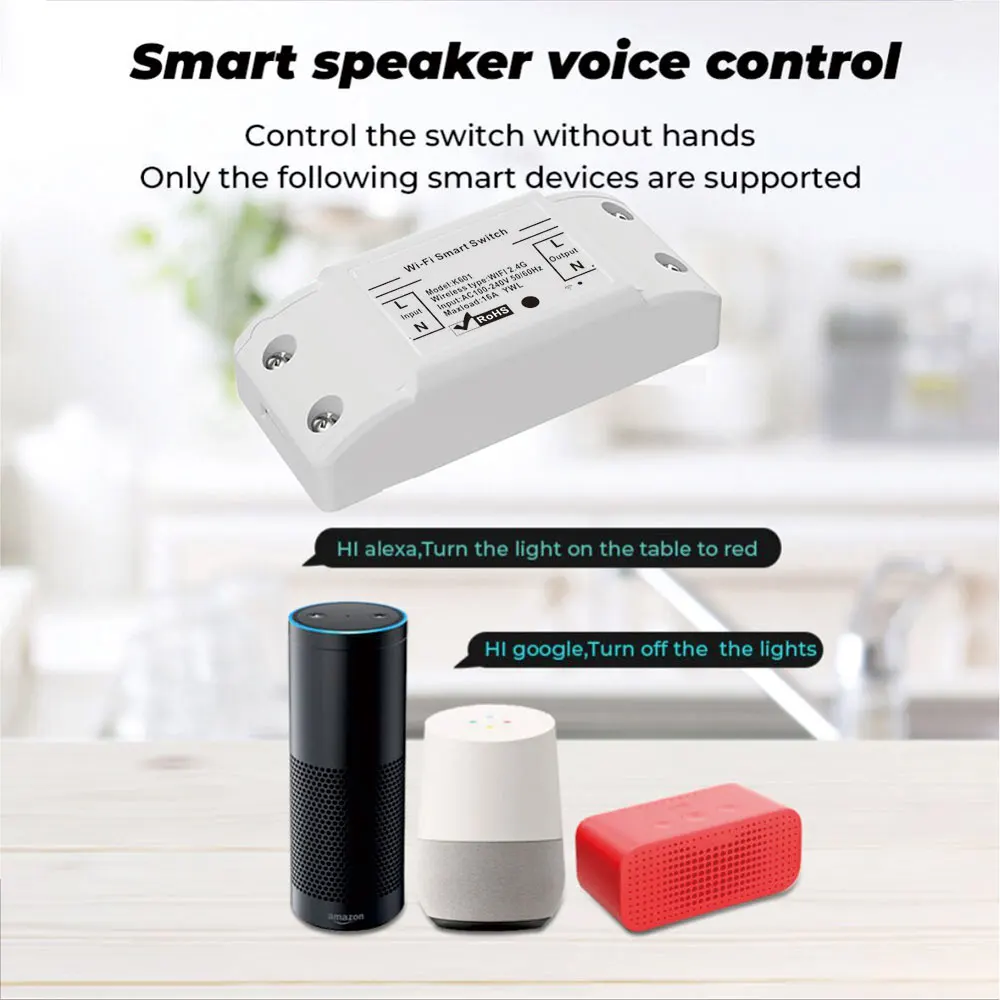 mobu Wifi Smart Switch 16A DIY Light Switches RF433 Wireless Smart Home With Tuya Smart Life App Google Home Alexa