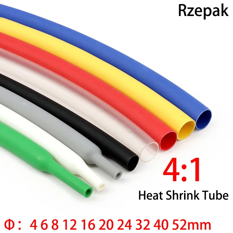 4:1 Dual Wall Tubing Sleeve Wrap Wire Cable kit 4 6 8 12 16 20 24 32 40 52 mm 1 meter Heat Shrink Tube with Glue Adhesive Lined