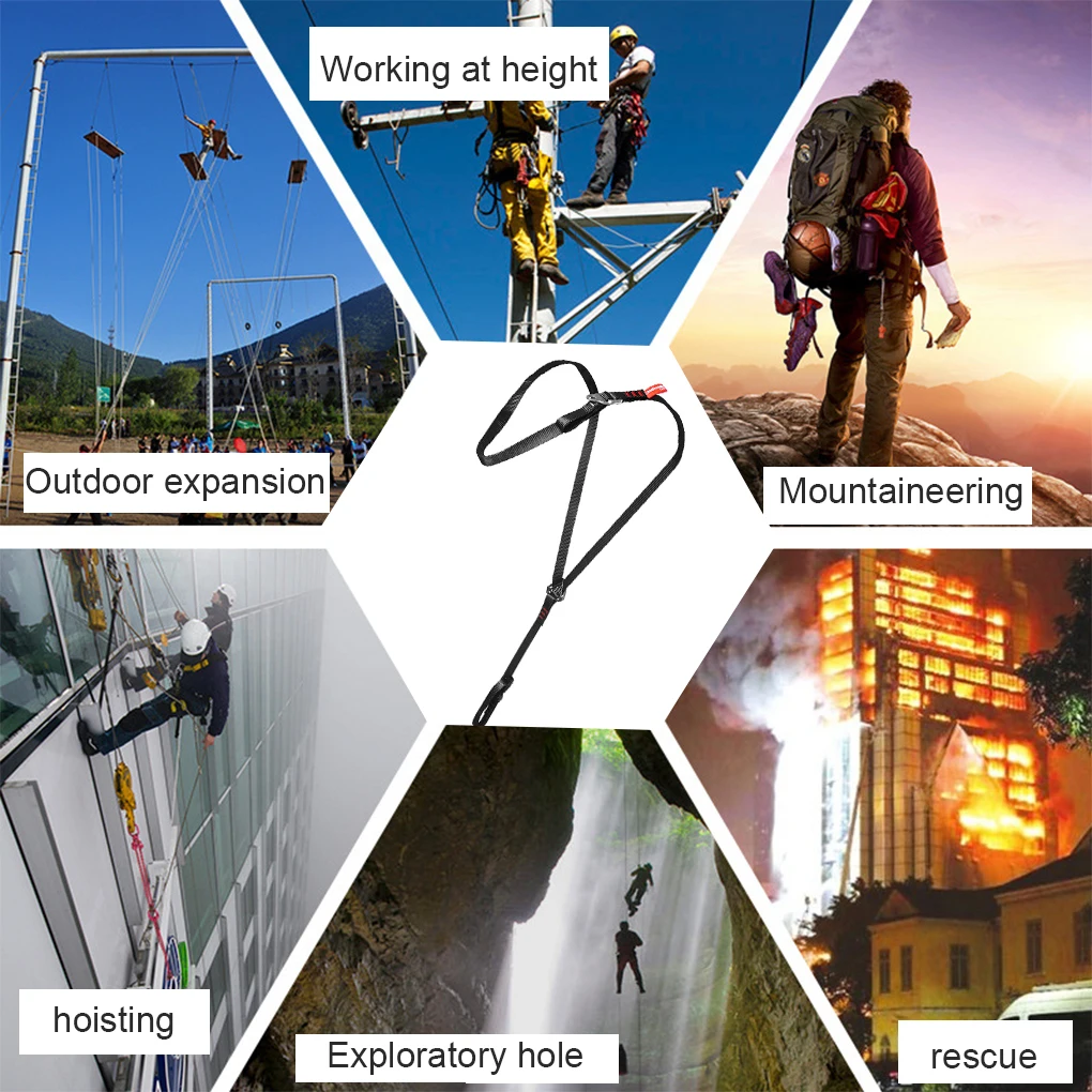 معدات الصدر بحزام الكتف لتسلق الصخور والبقاء على قيد الحياة، أربطة قابلة للتعديل لملحقات السلامة