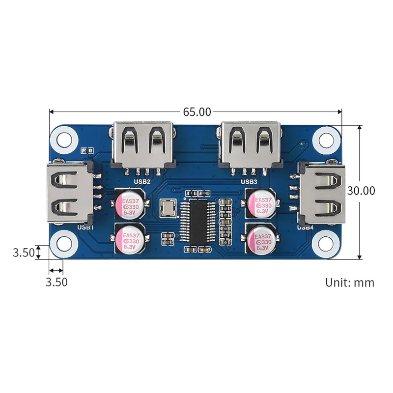 Raspberry Pi Zero USB HUB HAT (B) Expansion Board 4x Extended USB 2.0 Ports Optional USB HUB BOX for Raspberry Pi Zero W WH