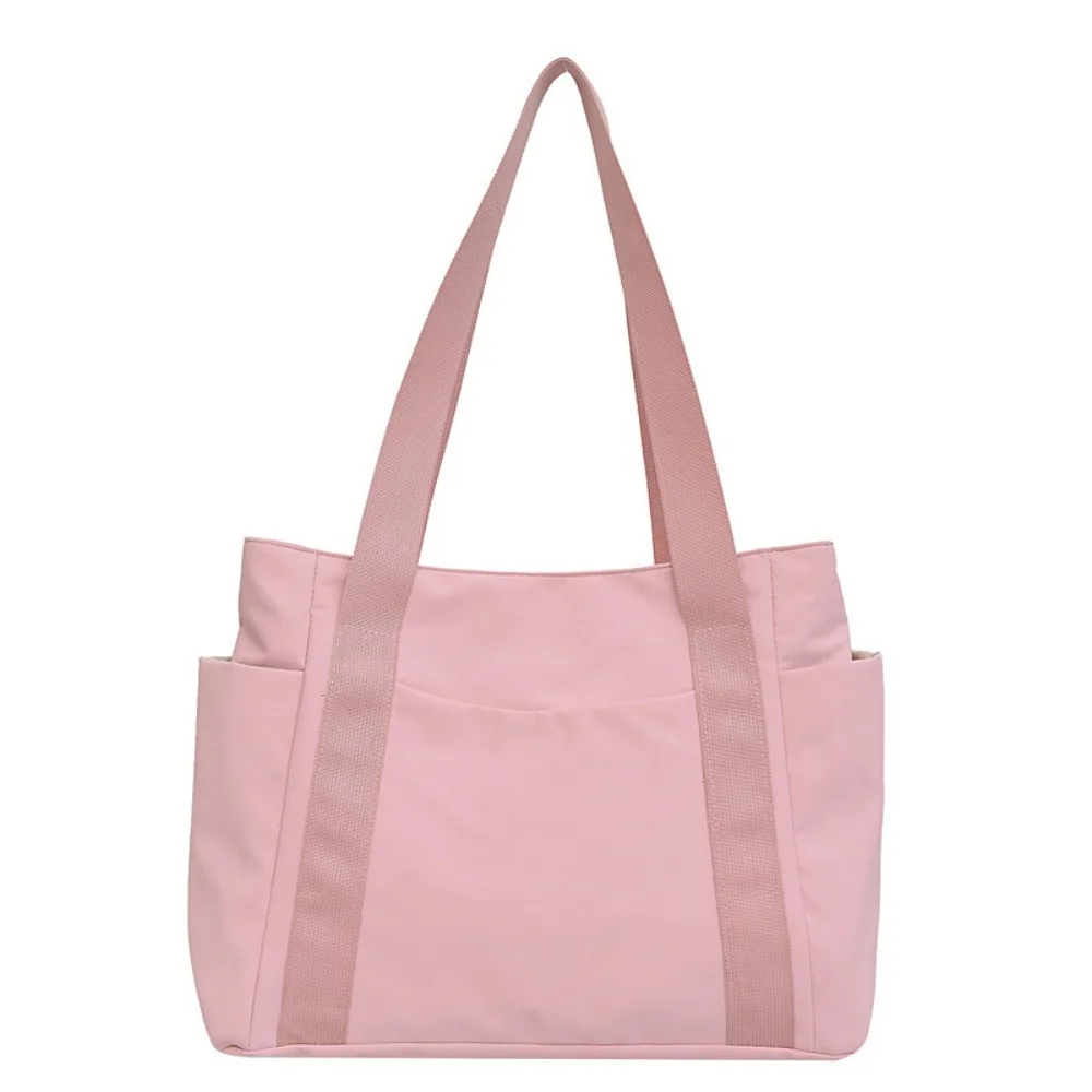 

Durable Large Capacity Women's Tote Bag Multi-pocket Solid Color Travel Bag Lightweight Portable Shoulder Bag College Student