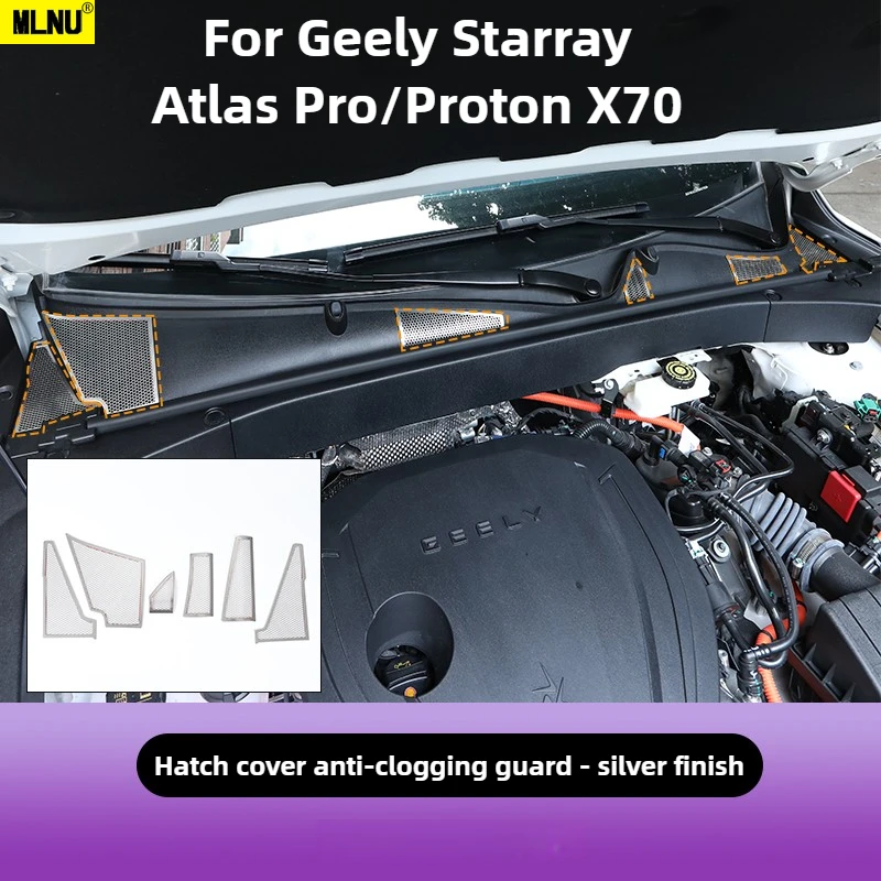 

Accessories For Geely Starray/Atlas Pro/Proton X70 2024-2025 - Stainless Steel Engine Bay Anti-Clog Cover,Airflow-Friendly