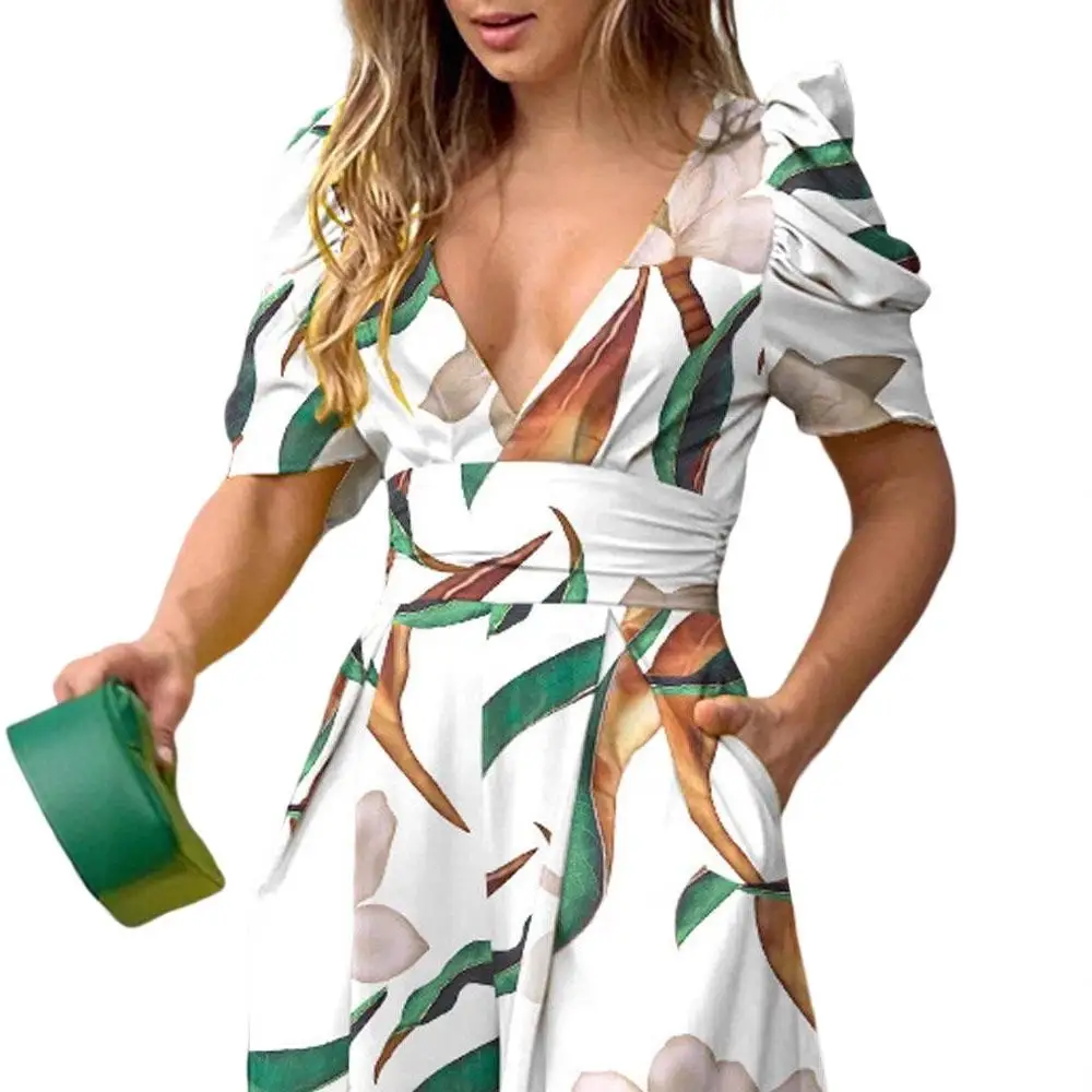 

Spring 2023 Women's Fashionable Wide Leg Jumpsuit Waist Cinched V Neck High Quality Ladies' Suit Other Fabric Long Pants