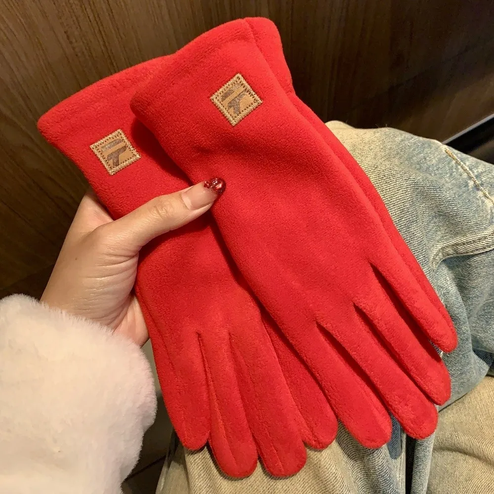 Durable Thick Touch Screen Gloves Cold Proof Windproof Winter Fleece Lined Gloves Warm Full Finger Gloves Driving