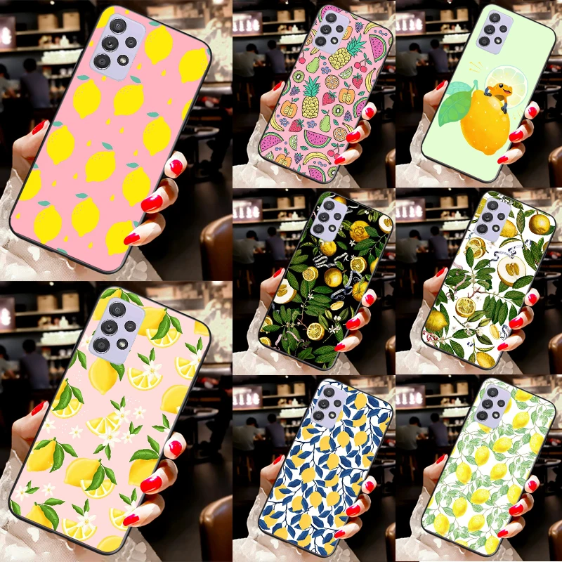 Tropical Summer Fruit Lemon Case For Samsung A52S A12 A22 A32 A52 A72 A34 A70 A51 A71 A54 A13 A33 A73 A53 Back Cover