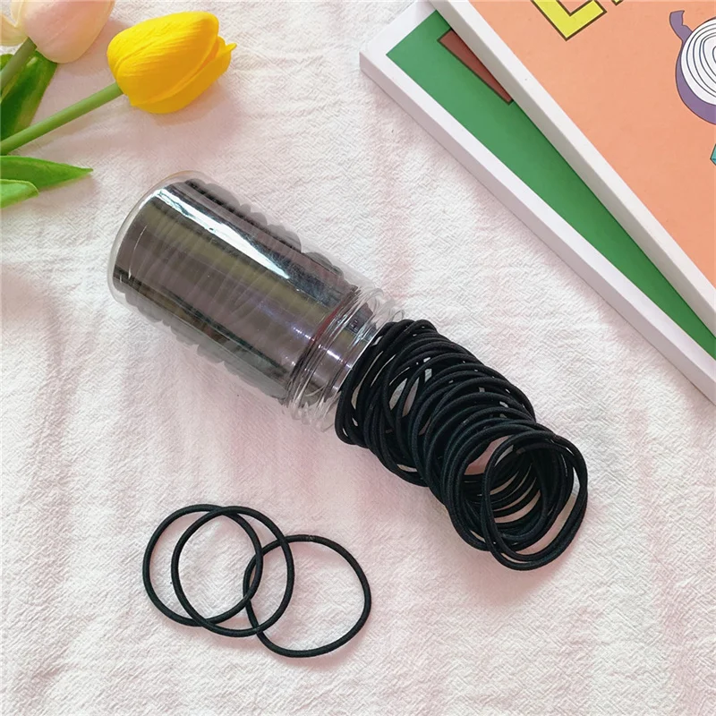 Diademas elásticas pequeñas y coloridas para mujer, accesorios para el cabello para bebé, tocado de goma, 100 unids/set