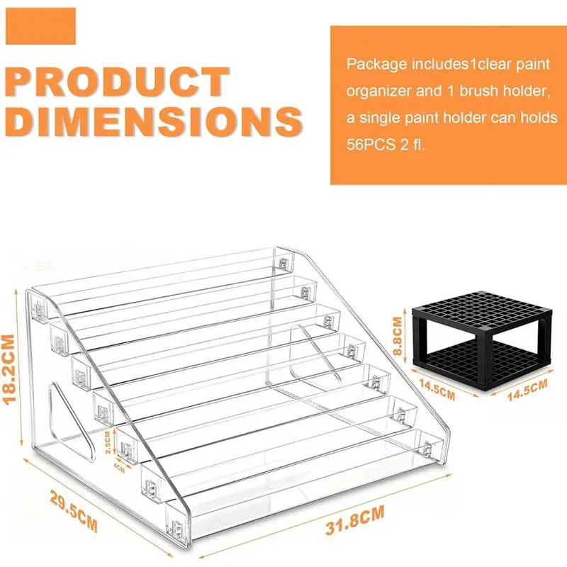 

Органайзер для хранения красок: 7-слойный прозрачный контейнер для красок со встроенной подставкой для кистей
