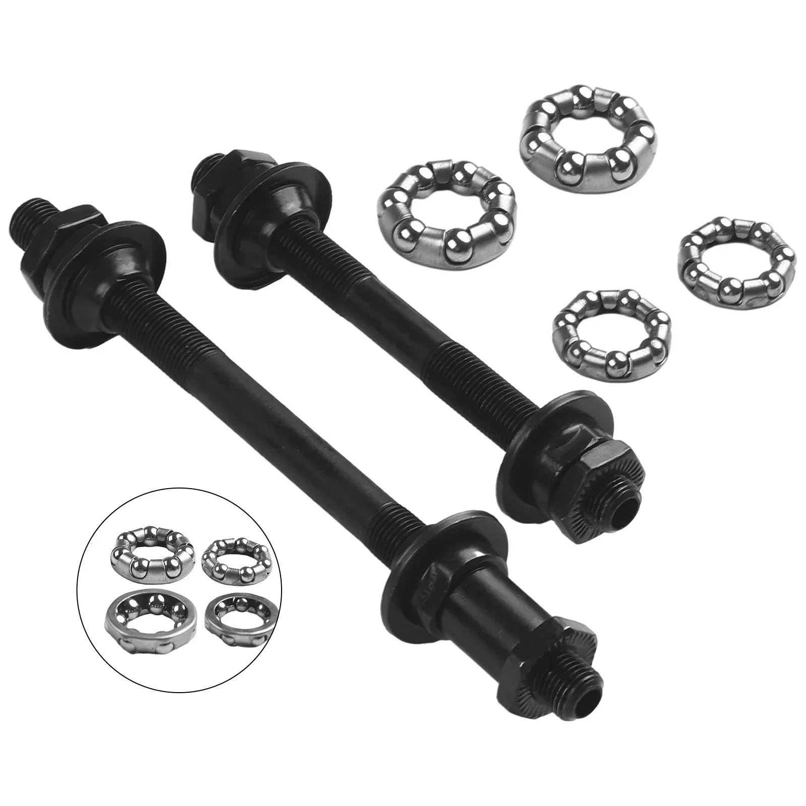Bicycle Wheel Hubs Axle Steel Bike Rear Front Axle Set 145mm/108mm×9.5mm With 1/4 3/16 Balls Bicycle Repair Tools Accessory image 2