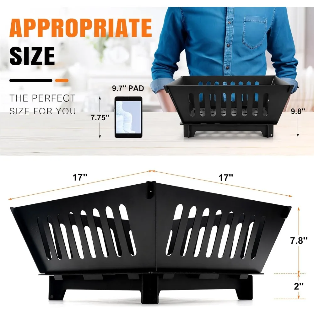 접이식 휴대용 플러그 화재 구덩이, 야외 화재 구덩이, 야외 목재 굽기에 적합, 보관 가방이 있는 야외 화재 구덩이, 17 인치