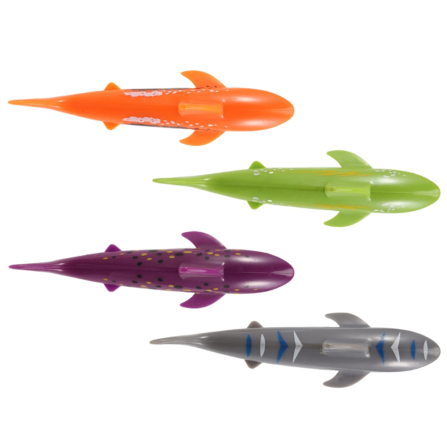 ODIES-4 Uds. Juego de buceo con forma de tiburón para natación para niños, juego de agua, piscina de buceo, tobogán, tiro de tiburón, Torpedo