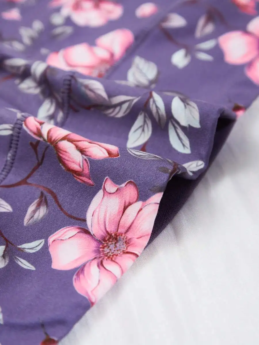 

5pcs Plus Size Women Floral Print Comfortable Triangle Briefs