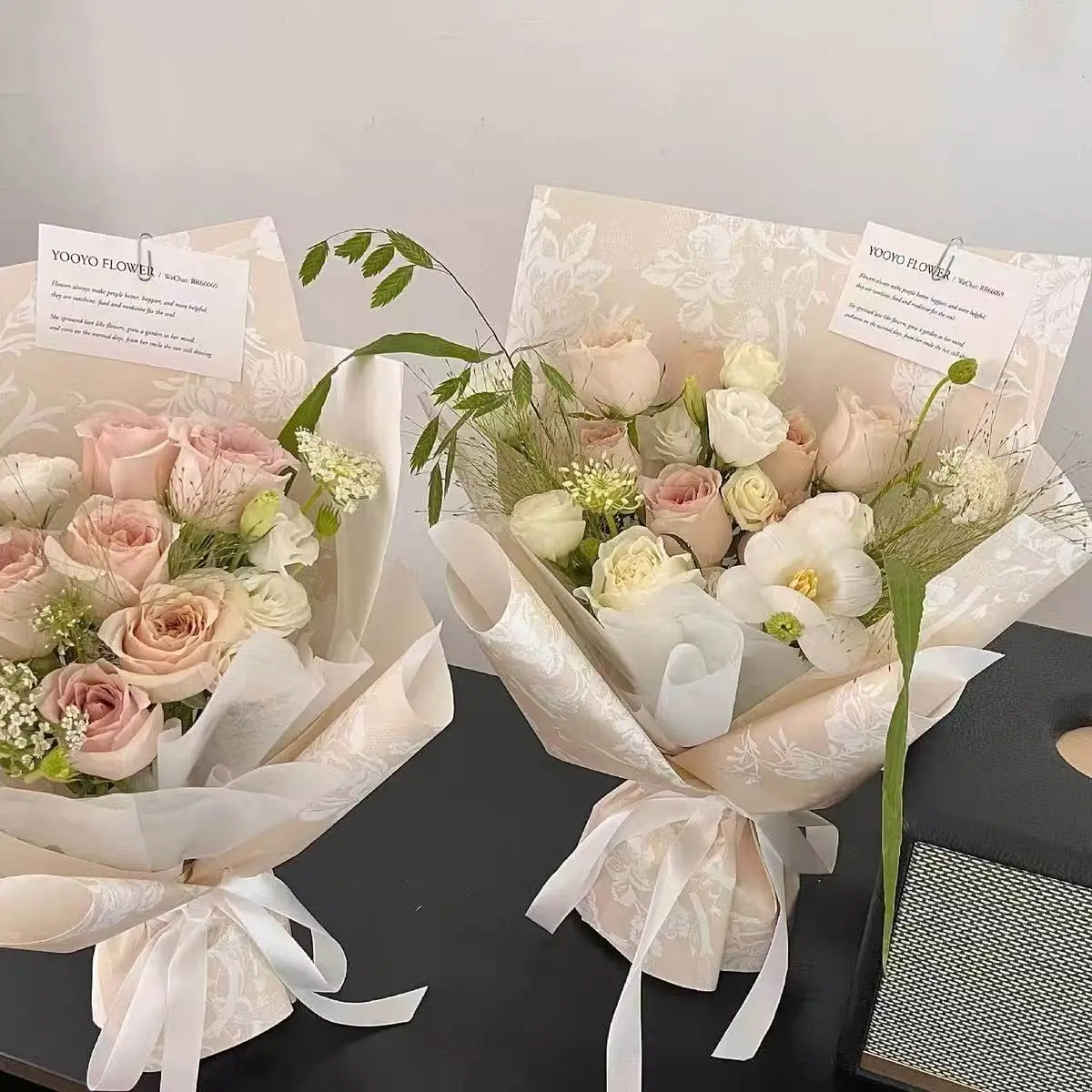 Translucent lace new packaging paper Flower Shop Pack Paper Fresh Bouquet Valentine's Day GiftThick Soft Paper pack 38x50cm