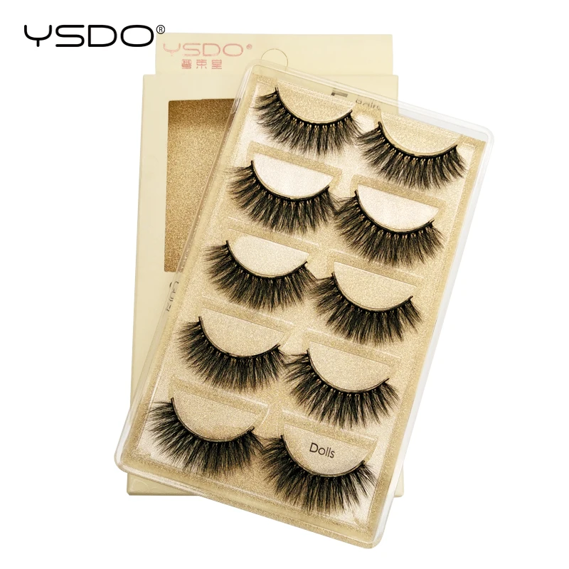 YSDO 3/5 Pares de Pestañas Postizas 3D de Visón con Ala, Volumen Grueso Dramático, Pestañas Postizas para Look Mejorado, Maquillaje Natural 2