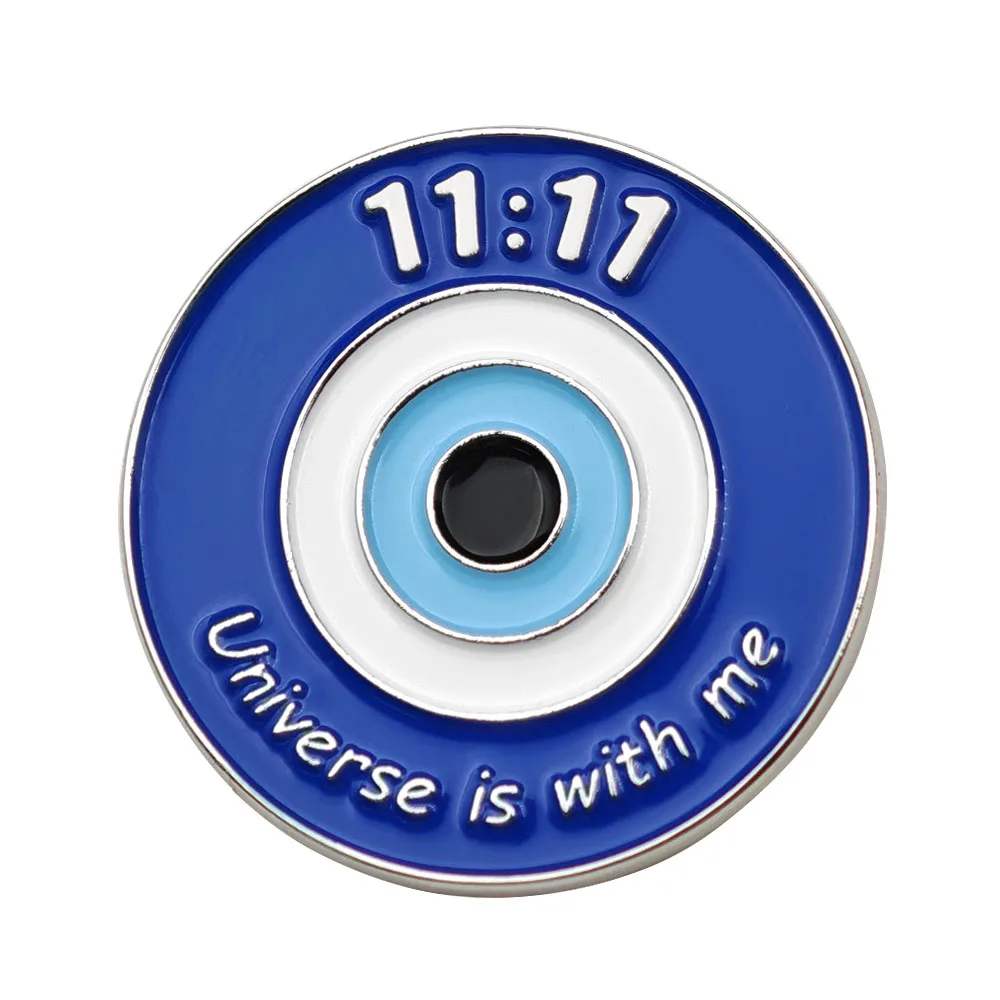 Embroidery Initials - Blue Evil Eye Brooch 11:11 Angel