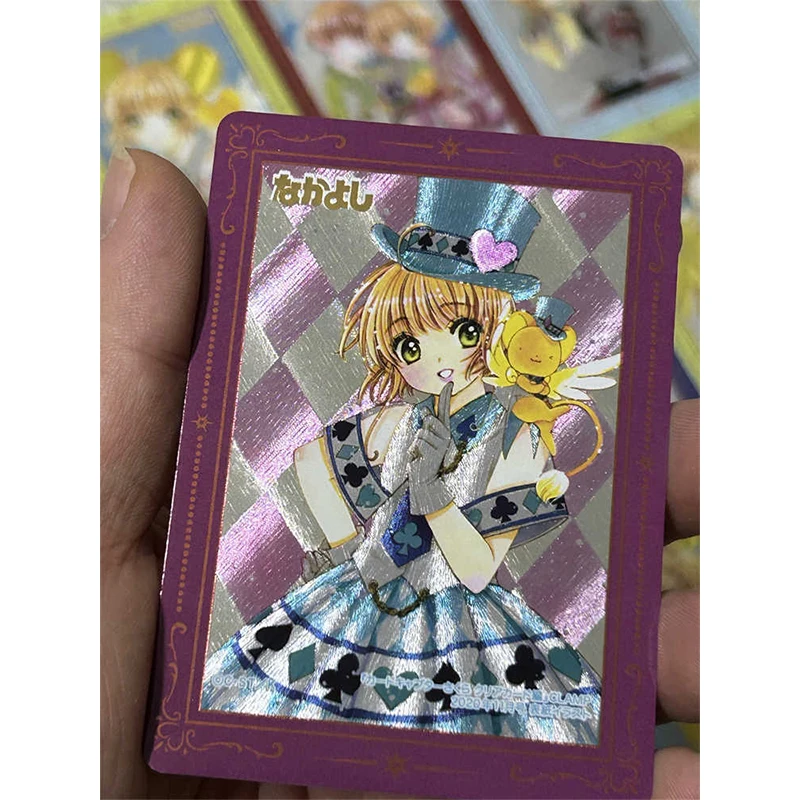 Captor de cartas Sakura, personajes de Anime, KINOMOTO, SAKURA, CERBERUS, tarjeta de colección Flash audaz casera, regalo de cumpleaños y Navidad, Juguetes