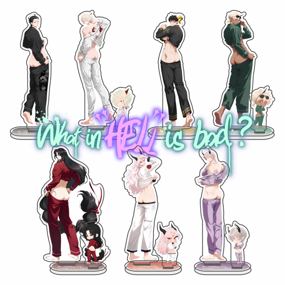 What In Hell Is Bad Acrylic Stand Figure Lucifer Satan Mammon Leviathan Anime Character Desk Decor Model Plate Toy Gift keychain